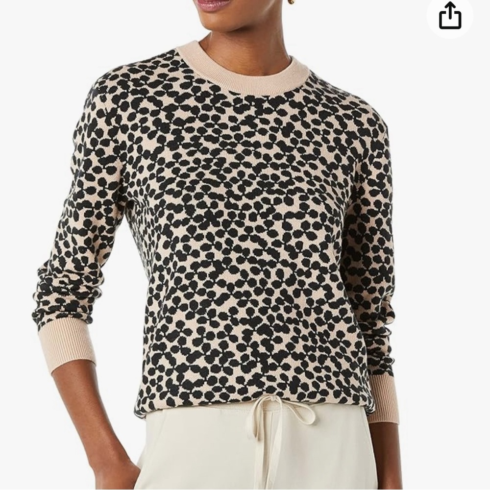 Daily Ritual Women's Ultra-Soft Jacquard Crewneck Pullover Sweater
